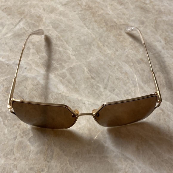 ALEXANDER MCQUEEN WOMENS SUNGLASSES GOLD AND BROWN! Worn once, made in Italy! - Picture 11 of 14